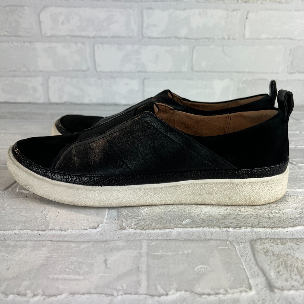 Vionic Zinah Slip On Sneakers Shoes Womens 9.5 Black Nubuck Leather Comfort 40.5 - Picture 5 of 13